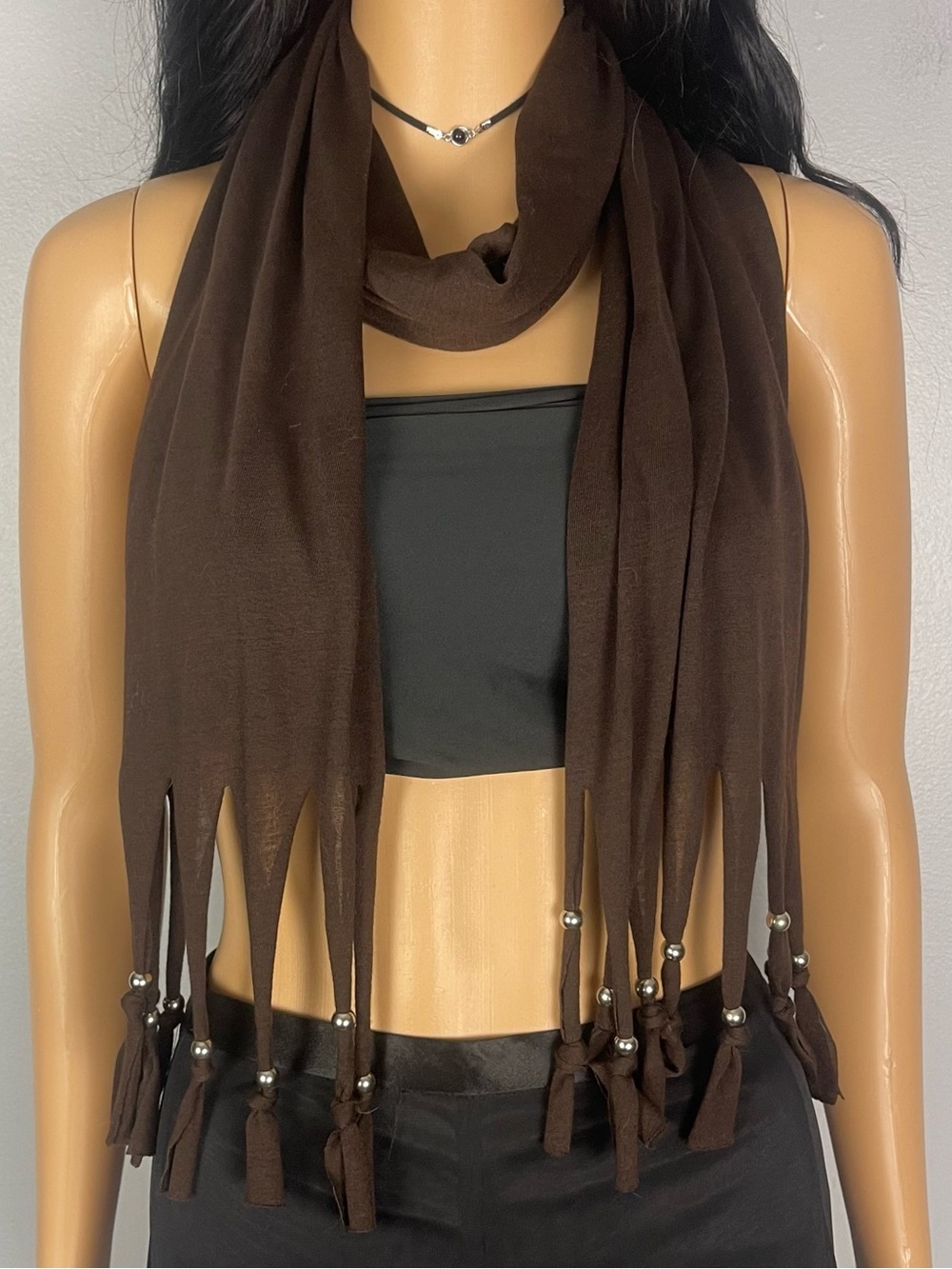 Beaded Fringe Scarf